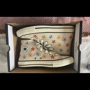 Floral embroidered converse